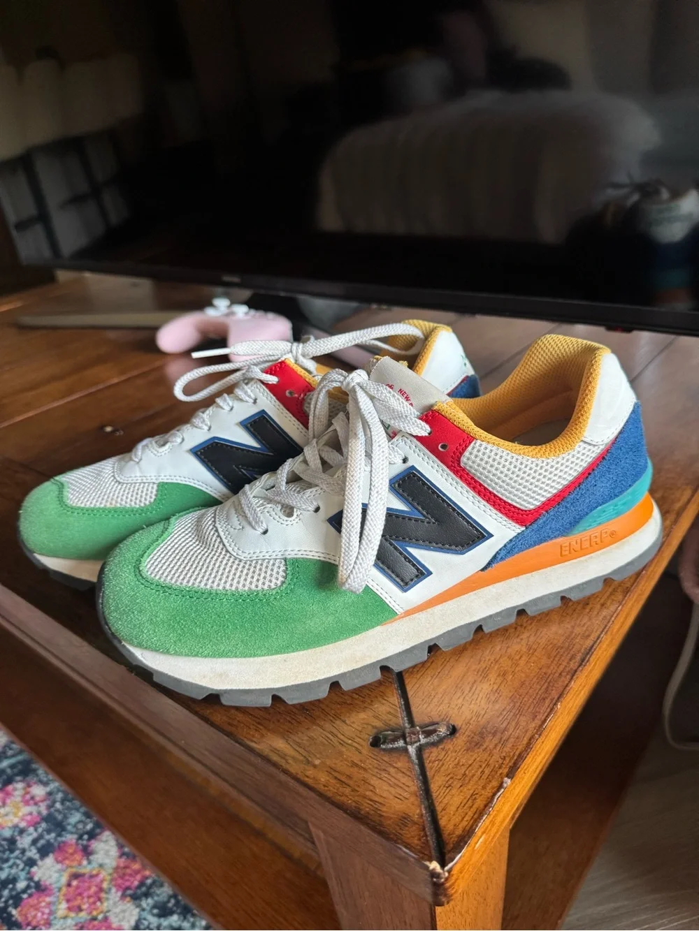 New Balance 574 “White Varsity Green” Sneaker (Women’s 10)